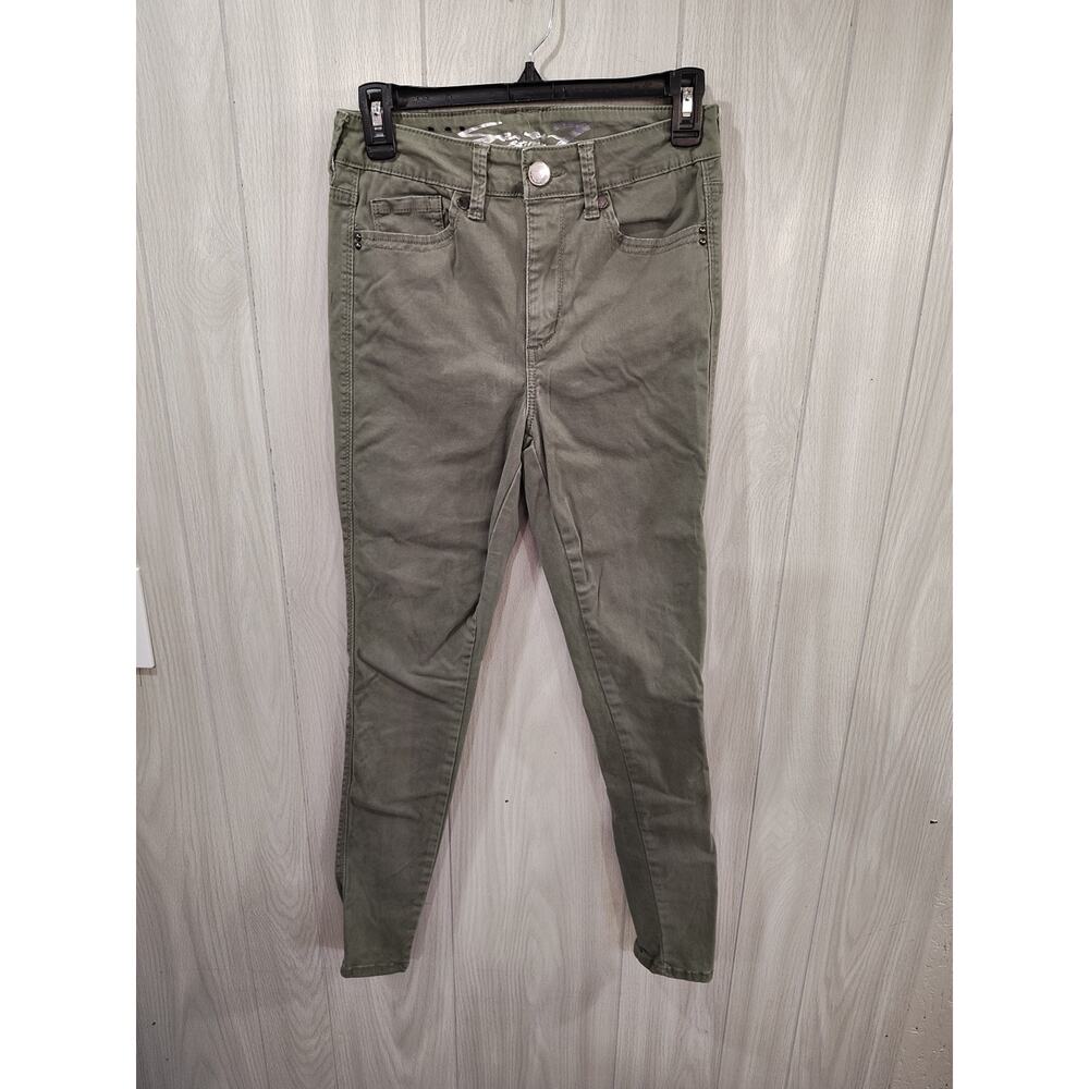 Women's 7 Seven Skin Fit Denim Green Stretchy Skinny Size 6 Night Out Hipster